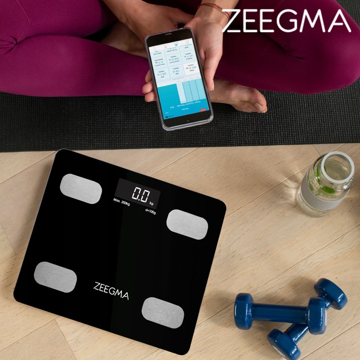 WAGA ŁAZIENKOWA ANALITYCZNA SMART ANALIZA 200kg IOS LCD ANDROID