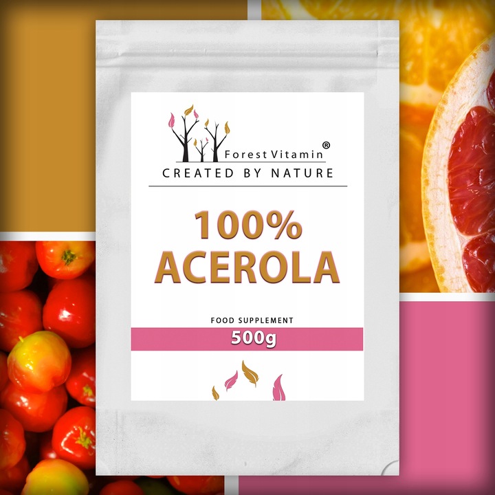 ACEROLA PROSZEK 500g NATURALNA WITAMINA C MOCNA