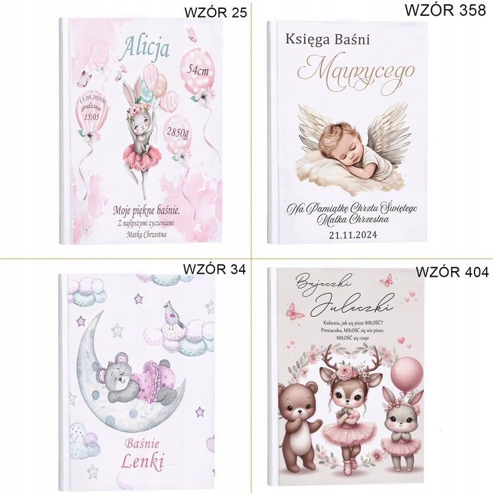 Bajki dla dzieci prezent na Roczek Chrzest Urodziny Imię dziecka