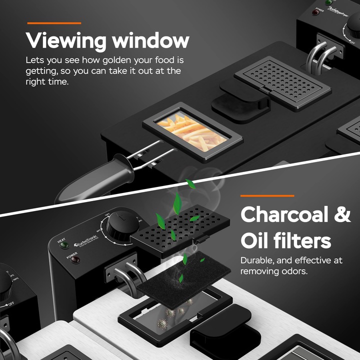 TRADYCYJNA FRYTOWNICA FRYTKOWNICA OLEJOWA PODWÓJNA 3600W 2x3L