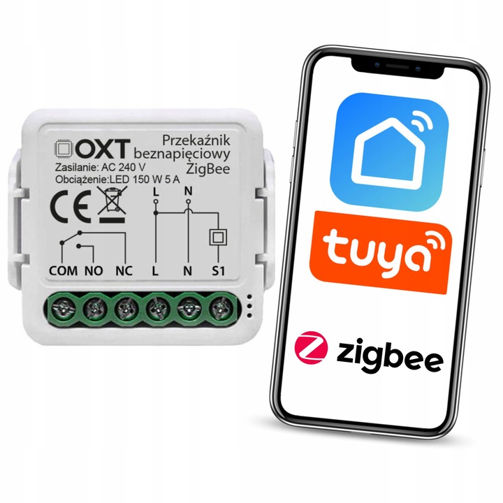 PRZEKAŹNIK BEZNAPIĘCIOWY TUYA ZIGBEE 3.0 MODUŁ DOPUSZKOWY HOME ASSISTANT