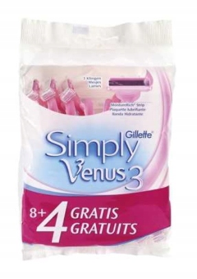 MASZYNKA JEDNORAZOWA DO GOLENIA GILLETTE SIMPLY VENUS 3 12 SZT.