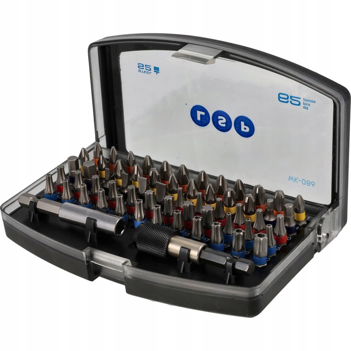 ZESTAW KOŃCÓWEK BITÓW S2 BITY TORX IMBUS HEX SL PH PZ KWADRAT 62 EL