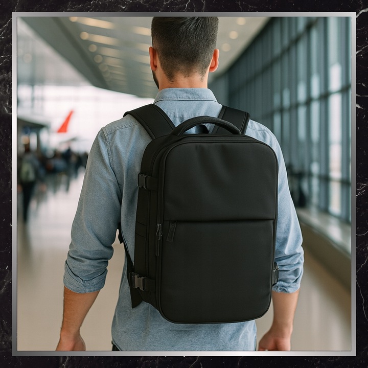 BAGAŻ Do Samolotu Torba A4 Pojemna Męska Podręczny Plecak Podróżny