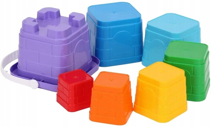 DUZA PIRAMIDKA 38 CM KUBECZKI WIADERKO DO PIASKU