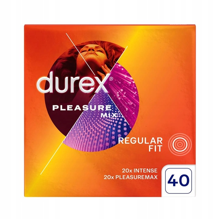DUREX PLEASURE MIX 40 szt. 2 Różne Rodzaje Prezerwatywy Potęgujące Orgazm