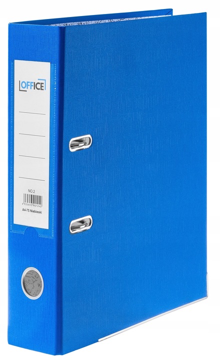 Segregator Niebieski z szyną A4 - 75 mm 10 sztuk