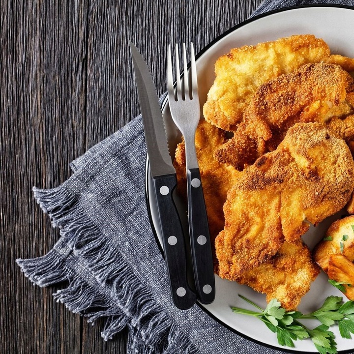 12x Sztućce DO STEKÓW burgerów pizzy mięsa grilla widelec nóż z ząbkami