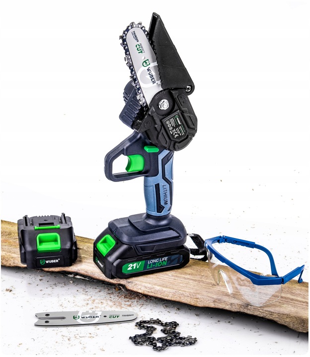 PIŁA ŁAŃCUCHOWA AKUMULATOROWA MINI PILARKA GAŁĘZIÓWKA 2xAKU 2xPROWADNICA