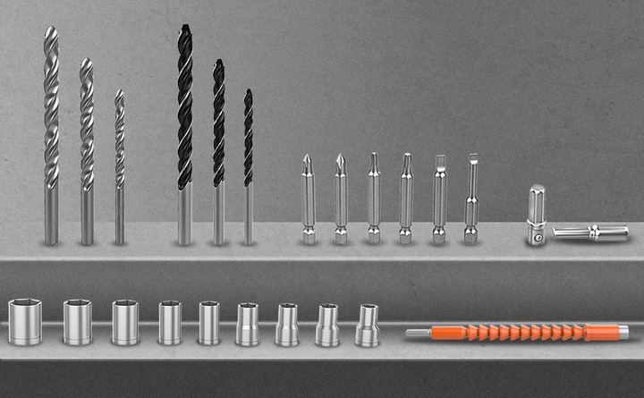 Zestaw bezszczotkowej wiertarki udarowej/wkrętarki 21V - 2 baterie +