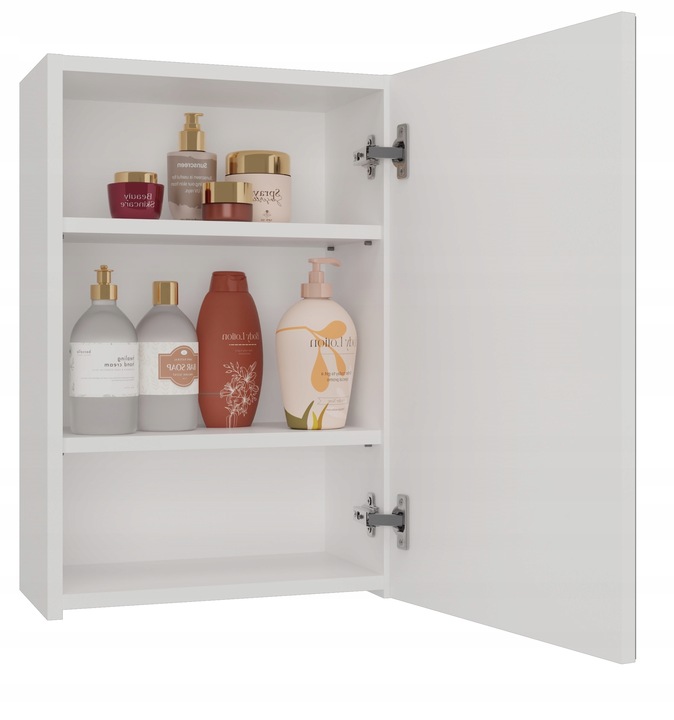 Szafka Wisząca z Lustrem nad Umywalkę Łazienkowa BIAŁA Pola 1xDrzwi 40