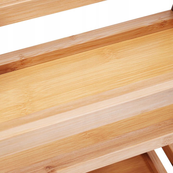 PÓŁKA ŁAZIENKOWA KUCHENNA SZAFKA NA KÓŁKACH REGAŁ BAMBUSOWY 3 POZIOMY