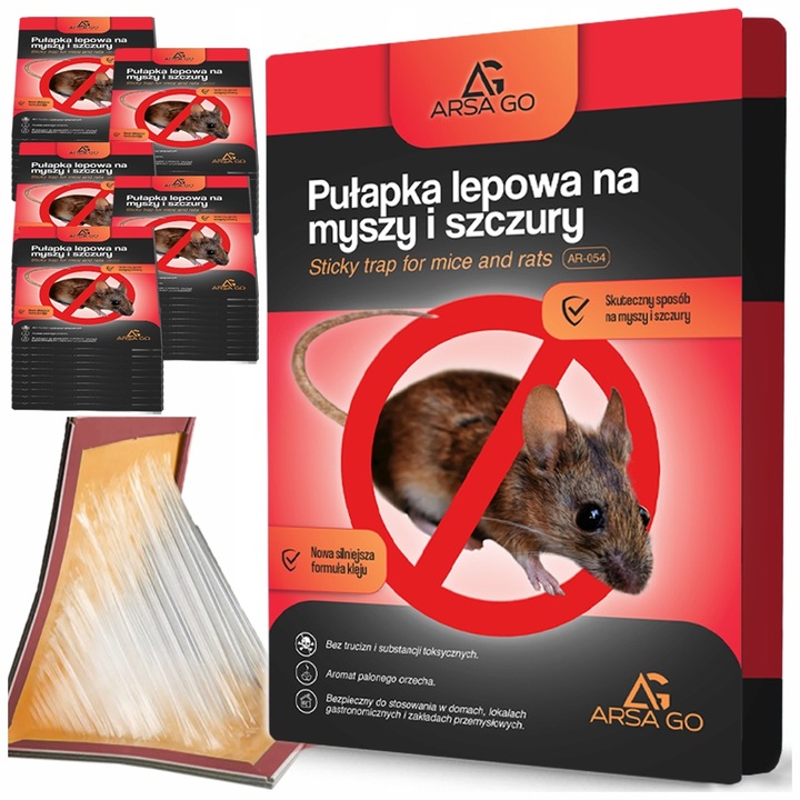 60x PUŁAPKA NA MYSZY SZCZURY MYSZOŁAPKA SILNY KLEJ MOCNA ŁAPKA LEP