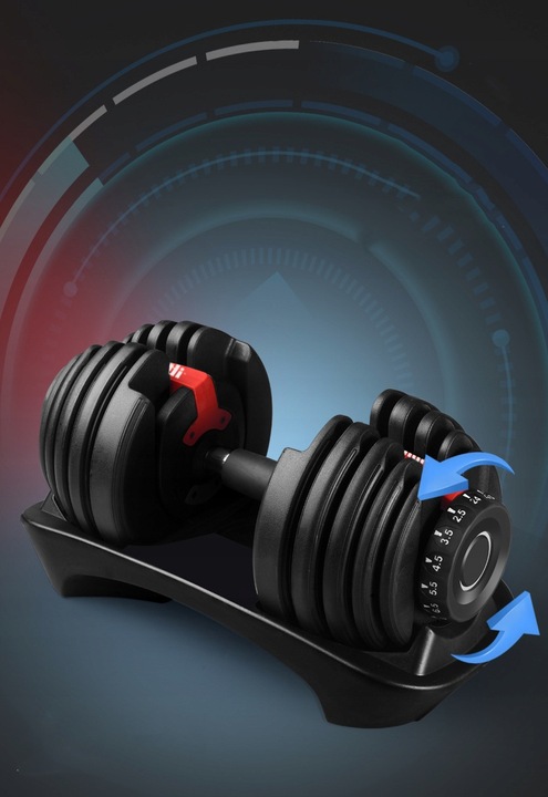 HANTLE REGULOWANE ŻELIWNE HANTEL 2,5-24KG + STOJAK szybka płynna