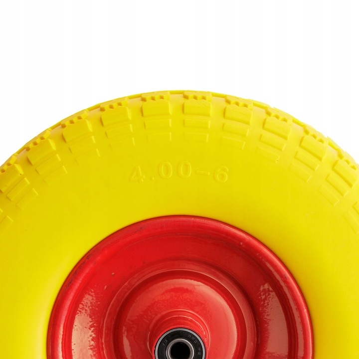 KÓŁKO DO TACZKI KOŁO DO WÓZKA PEŁNE PIANKOWE BEZDĘTKOWE 4.00-6 + OŚ