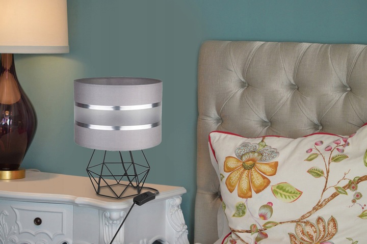 LAMPKA NOCNA STOŁOWA BIURKOWA LAMPA ABAŻUR LOFT E27 LED NOWOCZESNA