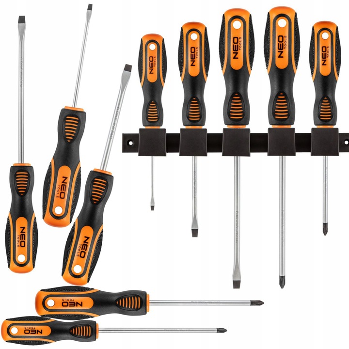 NEO KOMPLET WKRĘTAKÓW ŚRUBOKRĘTÓW ZESTAW 5 SZTUK MAGNES + UCHWYT 04-192
