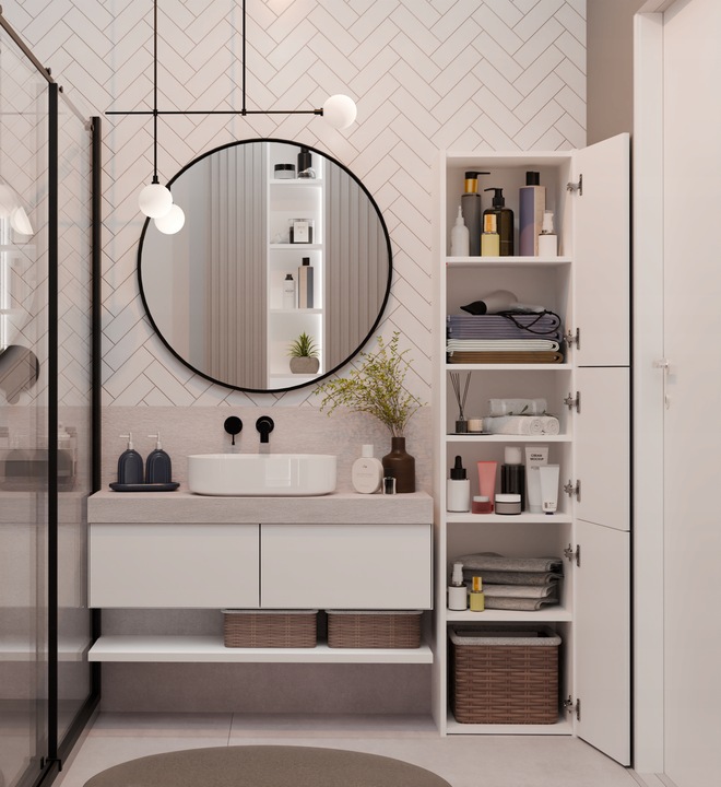 SZAFKA REGAŁ SŁUPEK 3 DRZWI MALWA S43 BIAŁY