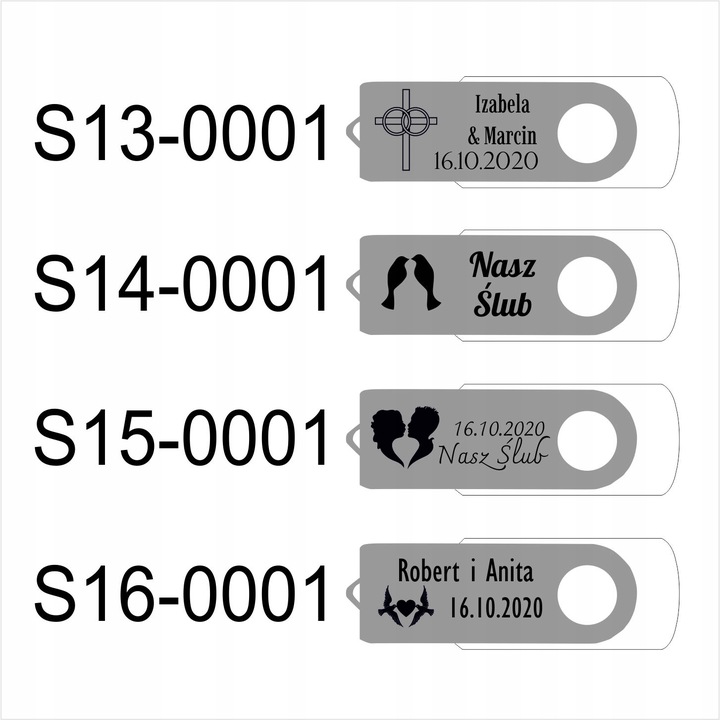 Pendrive 64 GB USB 2.0 pudełko + GRAWER ŚLUBNY