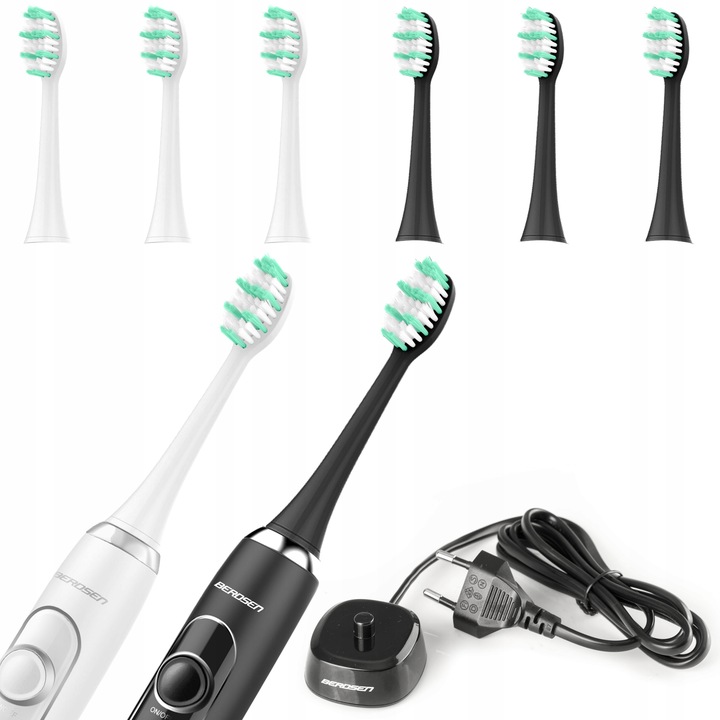 2x SZCZOTECZKA SONICZNA ELEKTRYCZNA DO ZĘBÓW ZESTAW BERDSEN DUO 6