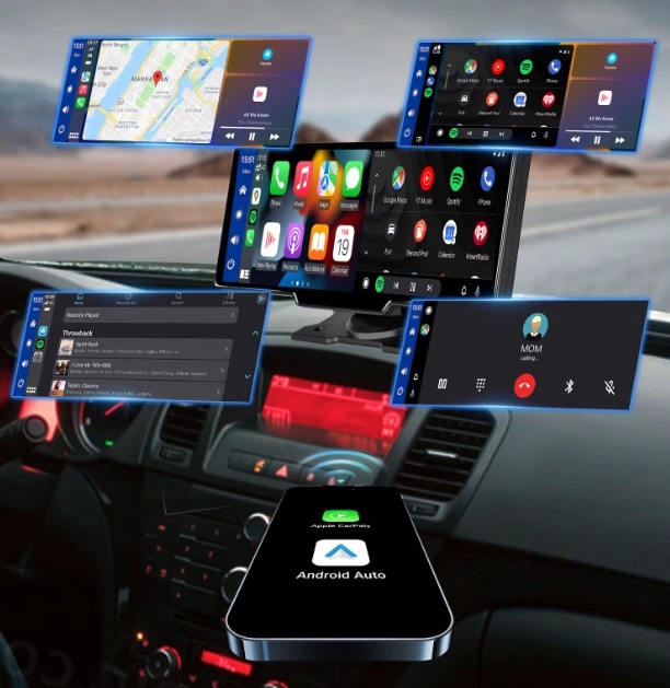 RADIO SAMOCHODOWE ANDROID APPLE CARPLAY STACJA +2 KAMERY MONITOR