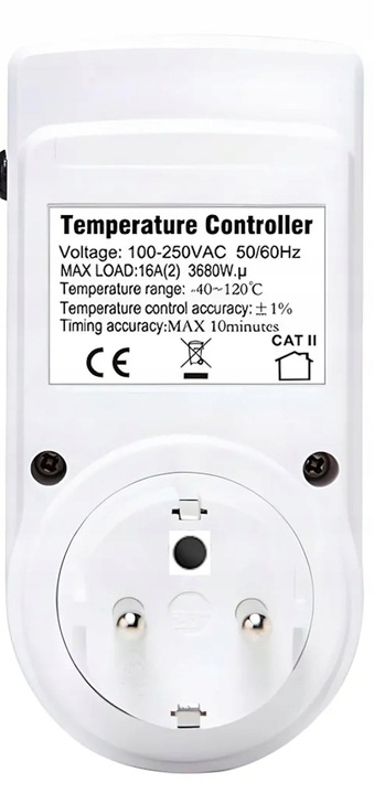 TERMOSTAT REGULATOR TEMPERATURY - GNIAZDO SIECIOWE 230V 3680W