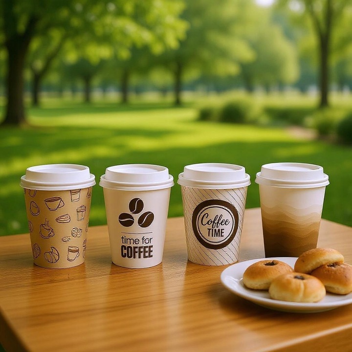 KUBKI PAPIEROWE DO KAWY 250ml + WIECZKA 100 szt