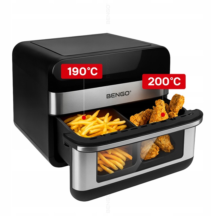 Frytkownica beztłuszczowa RODZINNA dual AIRFRYER 10L 2800W WiFi Tuya