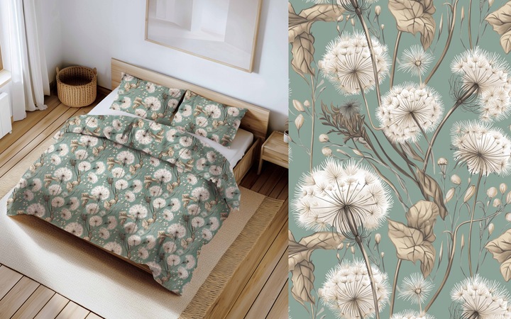 Komplet Pościeli 220x200cm Bawełniany w Kwiaty Polska 100% Bawełna wzór 235