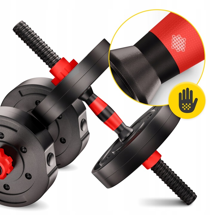 HANTLE BITUMICZNE REGULOWANE 2x20 KG DO ĆWICZEŃ SIŁOWYCH CIĘŻAR ZESTAW