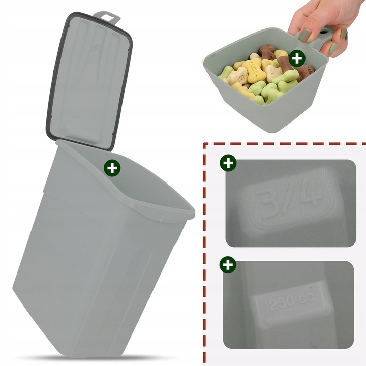 Barry King Pojemnik na suchą karmę 16l Szary