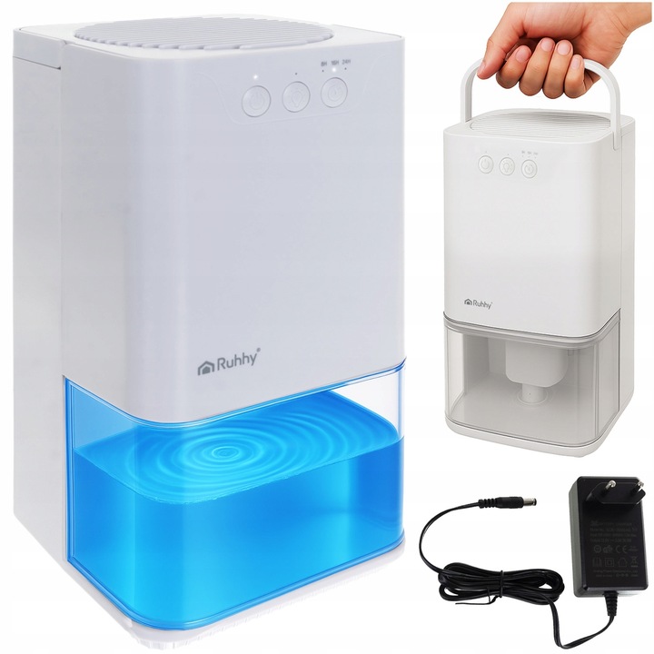 Osuszacz Powietrza Pochłaniacz Wilgoci Cichy Timer + Podświetlenie