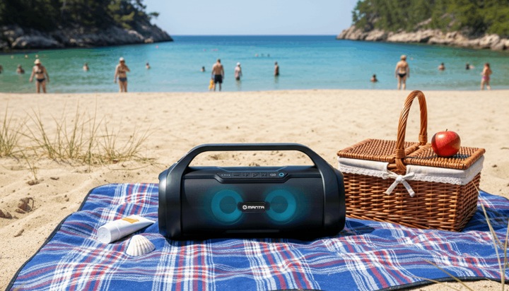 GŁOŚNIK PRZENOŚNY BLUETOOTH BEZPRZEWODOWY USB SD FM MANTA SPK215 AKU