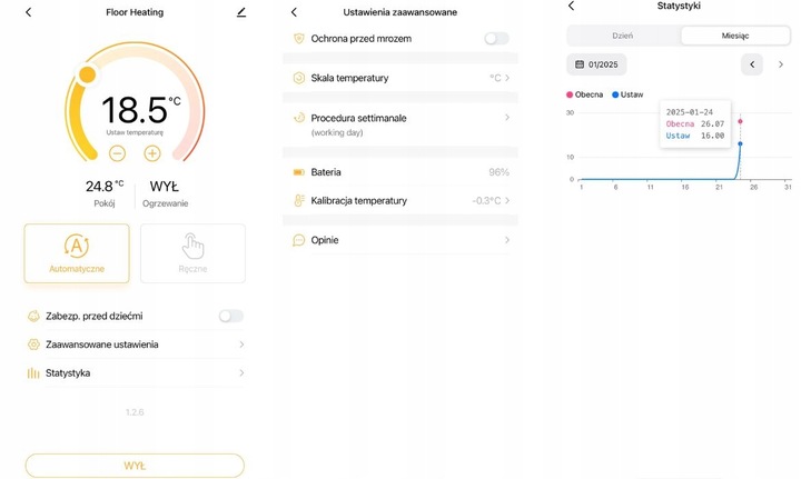 Termostat WIFI z bezprzewodowym przekaźnikiem bezpotencjałowym TUYA