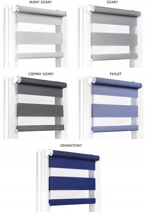 ROLETA DZIEŃ NOC 68x150 CM NAPINACZ RÓŻNE KOLORY
