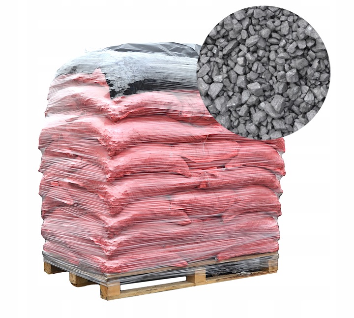 Węgiel GROSZEK PLUS workowany PALETA 1000 kg OPAŁ WYSOKA JAKOŚĆ 26-27 MJ