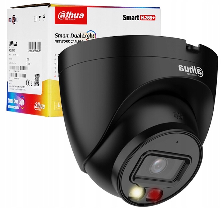 Kamera IP Dahua IPC-HDW1439V-A-IL BLACK 4MPX 2K+ ZEWNĘTRZNA IR LED