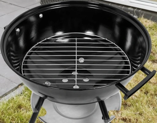 GRILL WĘGLOWY OGRODOWY OKRĄGŁY Z POKRYWĄ POPIELNIK