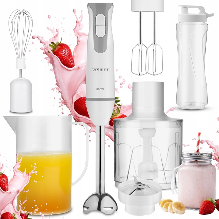 BLENDER RĘCZNY ZELMER KUCHENNY WIELOFUNKCYJNY MIKSER BIDON ROBOT TURBO