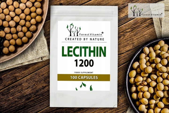 LECYTYNA SOJOWA 1200mg PAMIĘĆ KONCENTRACJA 100 kaps FOSFOLIPIDY CHOLINA