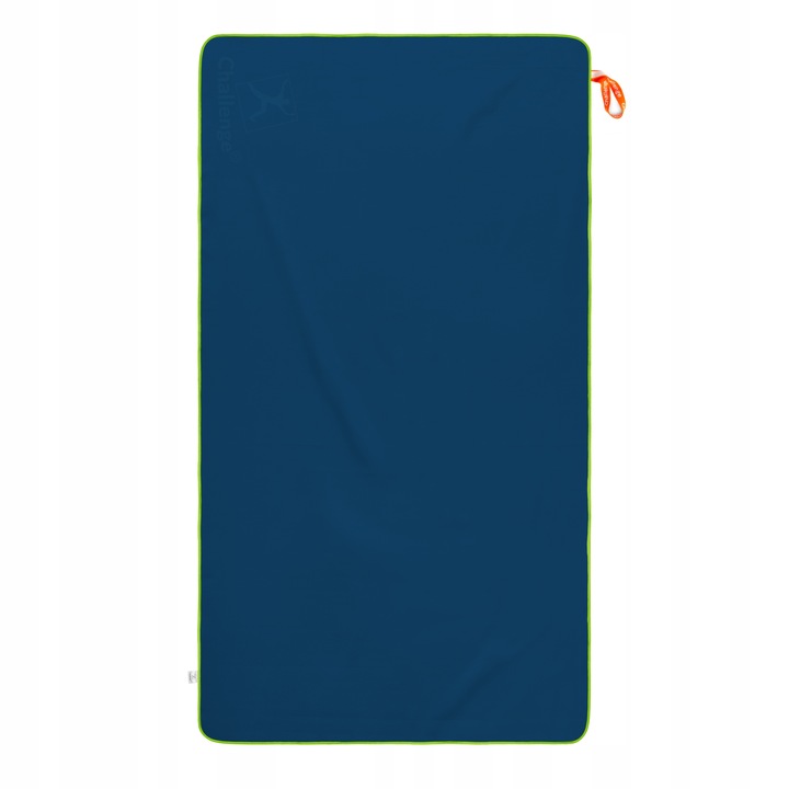 RĘCZNIK Z MIKROFIBRY 80x150 cm GRANATOWY zielona nitka NEW