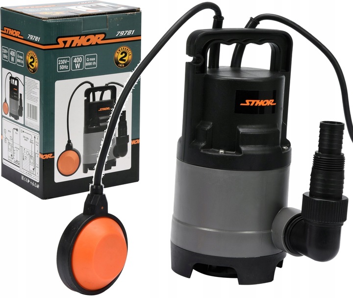 POMPA ZANURZENIOWA DO WODY BRUDNEJ CZYSTEJ ŚCIEKÓW Z PŁYWAKIEM STHOR 400W