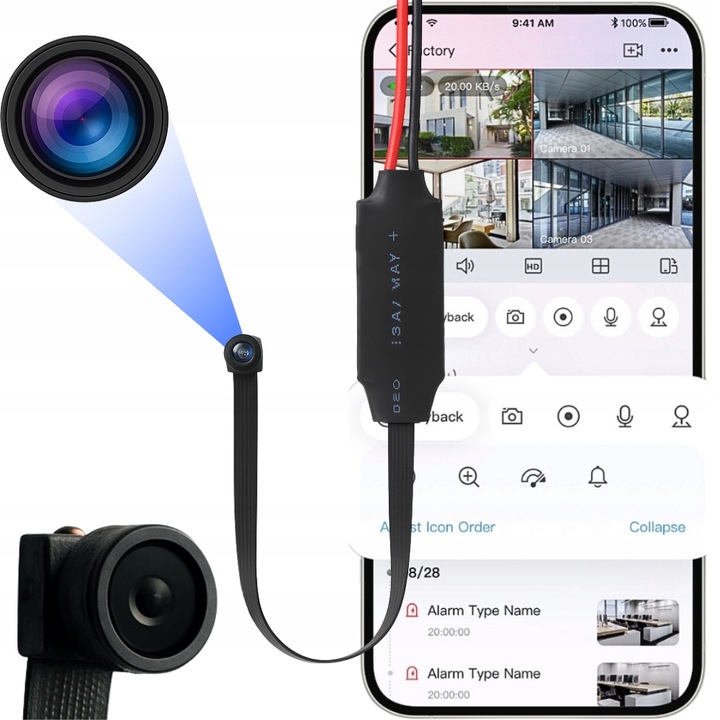 MINI KAMERA WIFI SZPIEGOWSKA UKRYTA ANDROID ZDALNY PODGLĄD CZUJNIK