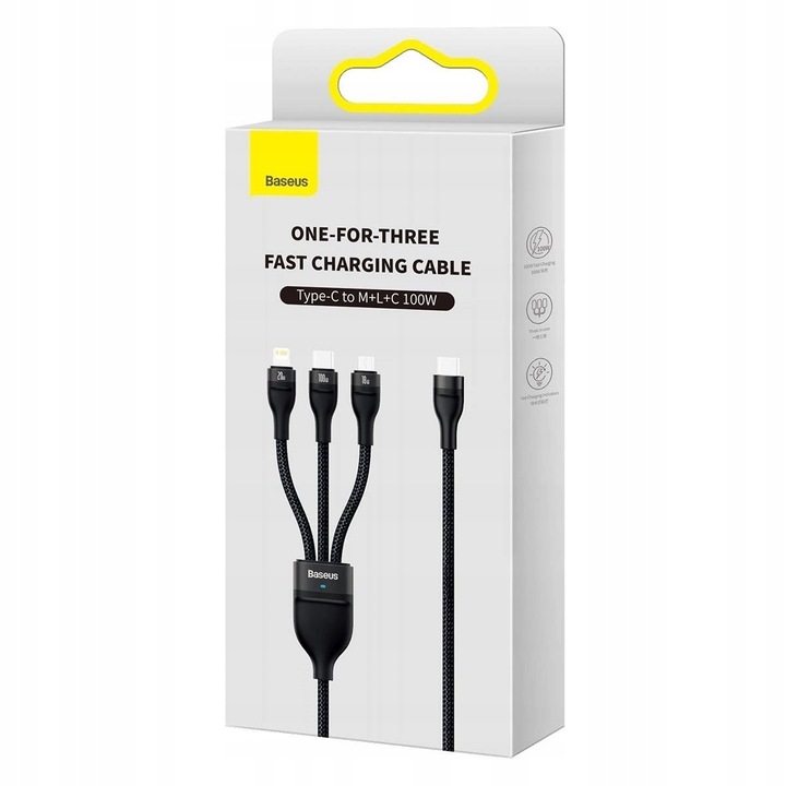 Baseus Flash Series II kabel USB Typ C - USB Typ C / Lightning / micro USB