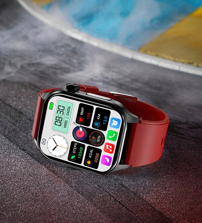 SMARTWATCH MĘSKI Zegarek EKG FUNKCJA POMIARU CUKRU AMOLED CIŚNIENIE ROZMOWY