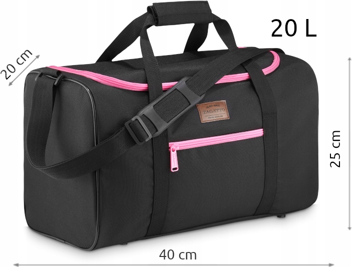 Torba podróżna do samolotu 40x20x25 RYANAIR WIZZAIR bagaż podręczny ZAGATTO