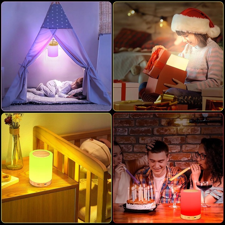 LAMPKA NOCNA LED, DOTYKOWA, ŚCIEMNIANA, LAMPA STOŁOWA LED, LAMPKA