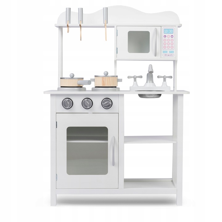 ZESTAW KUCHNIA DREWNIANA DLA DZIECI KUCHENKA RETRO DUŻA PALNIKI + ACKESORIA