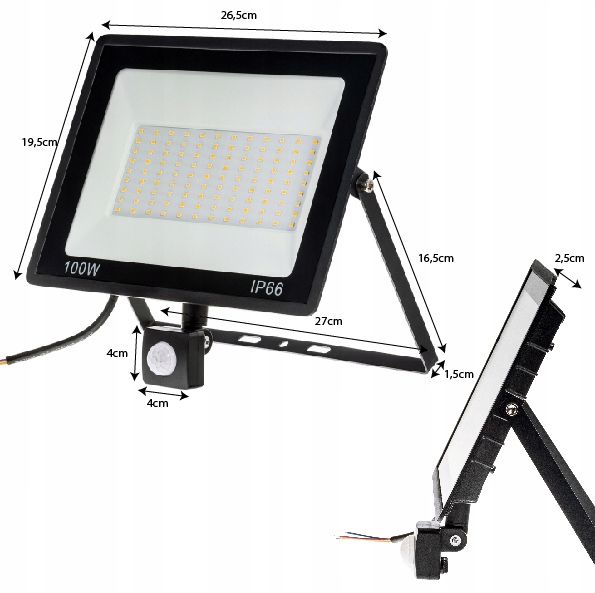 Halogen Naświetlacz 100W LED ZEWNĘTRZNY LAMPA Czujnik RUCHU ZMIERZCHU Garaż