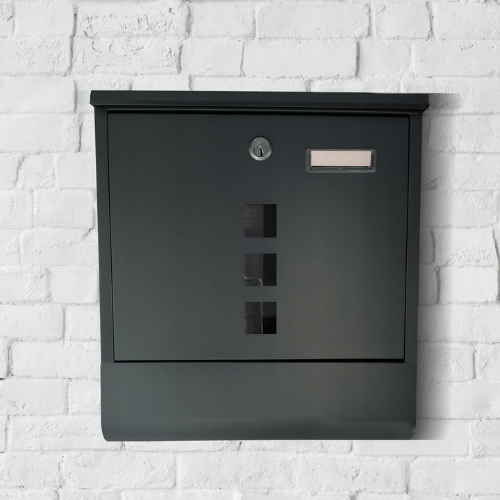 Skrzynka na Listy Gazety Pocztę Pocztowa Antracyt Duża Listowa A4 do